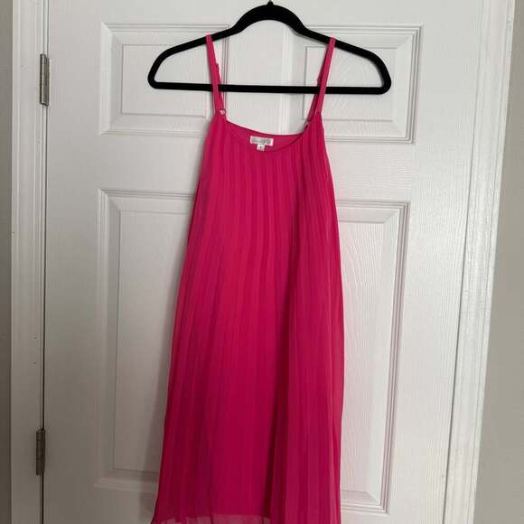 Charming Charlie Dresses & Skirts - Charming Charlie Pink Pleated Midi Dress